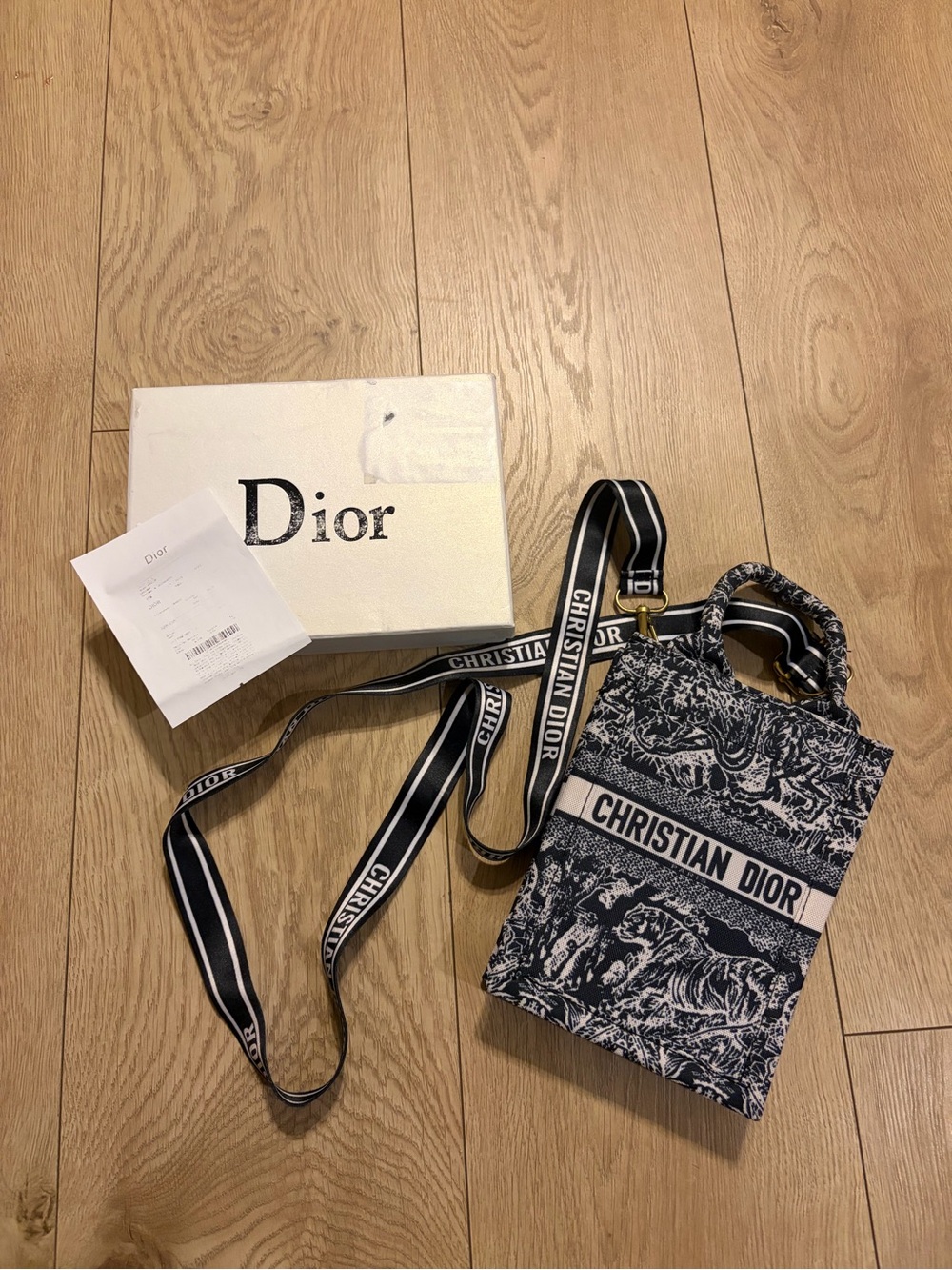Dior Black & White Mini Book Tote Crossbody